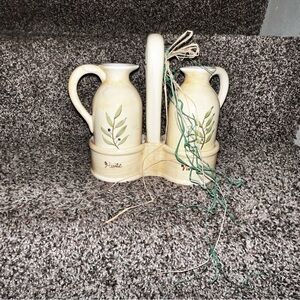 Vintage Herbal Vinger And Oil Cruet Set Herbal Gardens Kate Mawdsley
